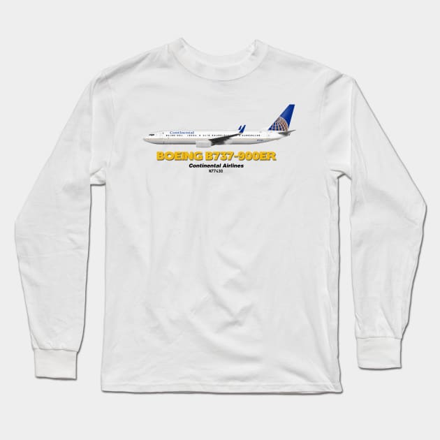 Boeing B737-900ER - Continental Airlines Long Sleeve T-Shirt by TheArtofFlying